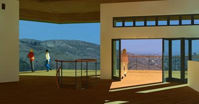 Contemporary Canyon Fire Rebuild Residence CAD Rendering - ENR architects, Bell Canyon, CA 91307
